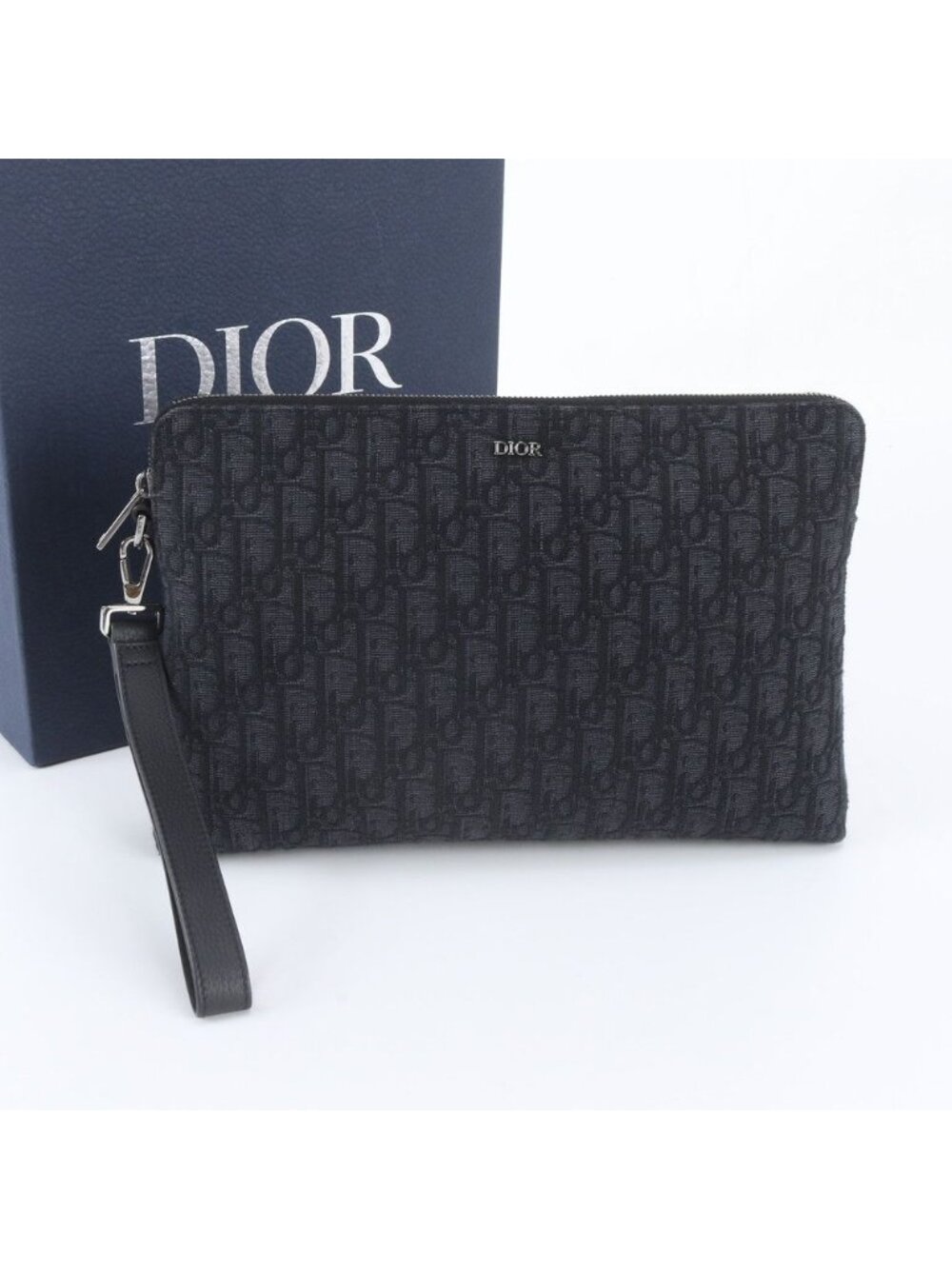 Dior Oblique Leather Pouch Clutch Business